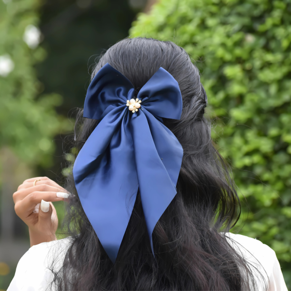 Royal Blue Satin Hair Clip
