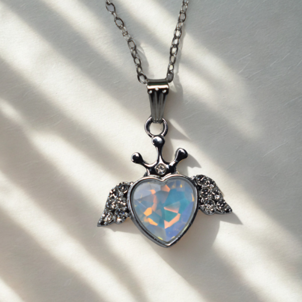 Sterling Wing Heart Luxury Pendant - Image 2