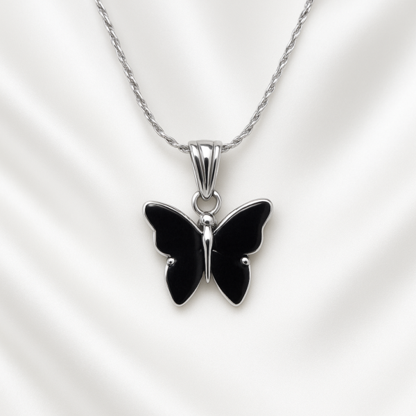 Premium Black Butterfly Pendant