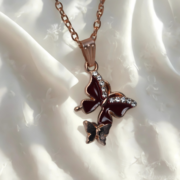 Wine Red Butterfly Charm Pendant