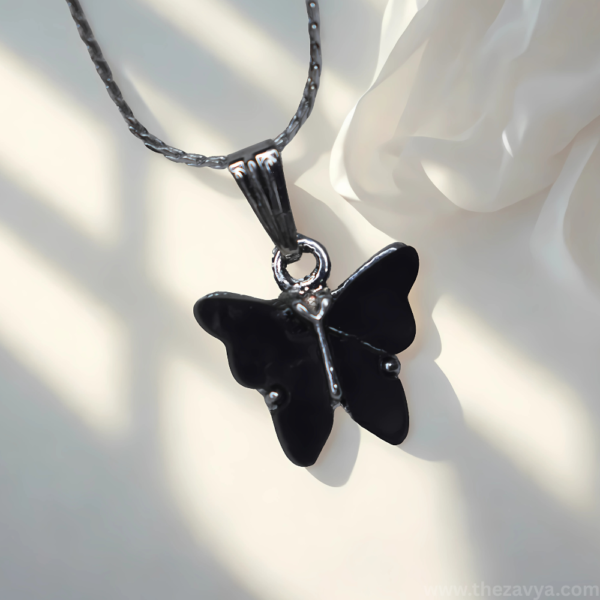 Premium Black Butterfly Pendant - Image 2