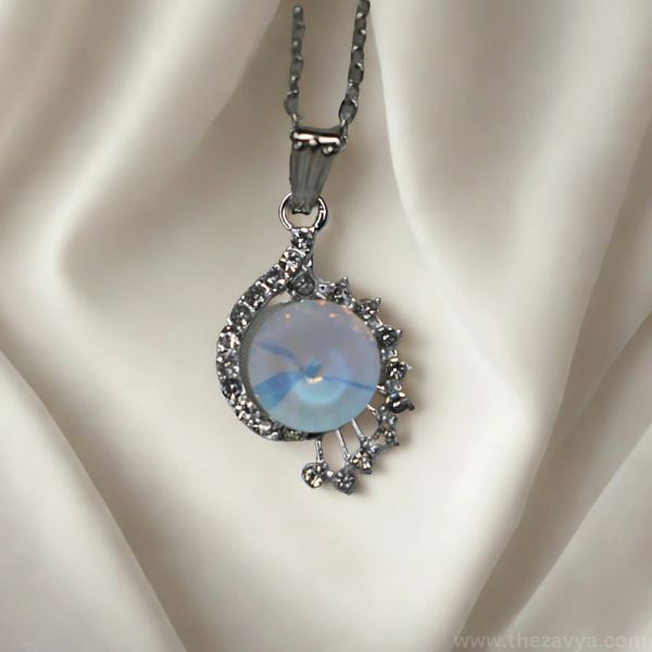 White Rainbow Moon Stone Charm